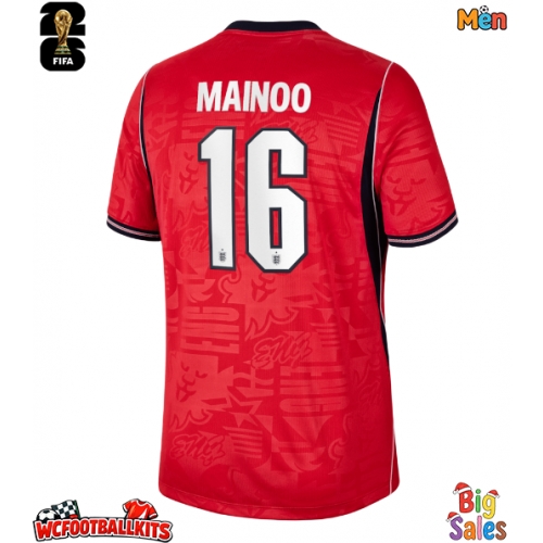 England Kobbie Mainoo #16 Replica Away Stadium Shirt World Cup 2026 Short Sleeve